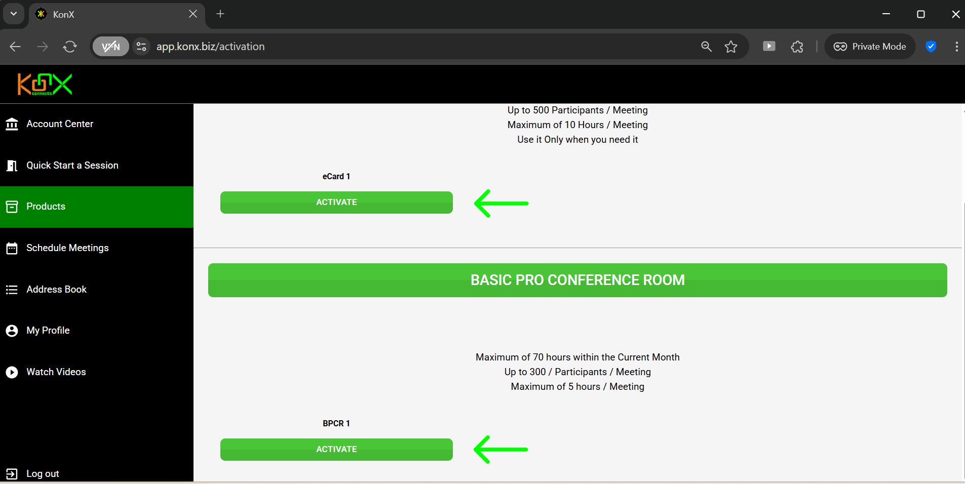 Activate License on KonX
