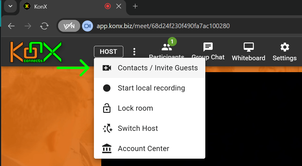 Invite Guests on KonX