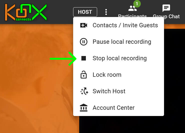 Stop Recording on KonX