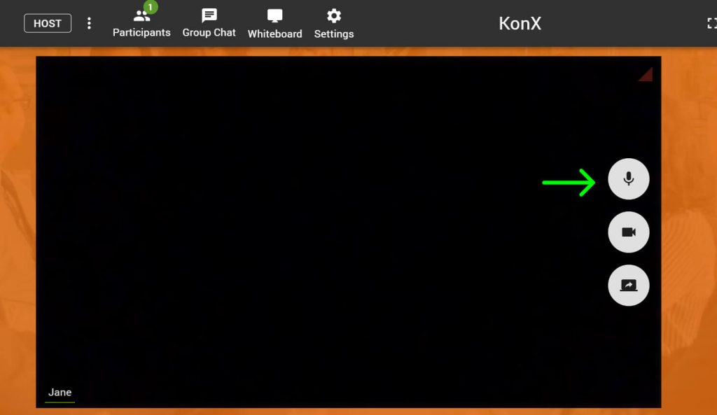Audio button on KonX