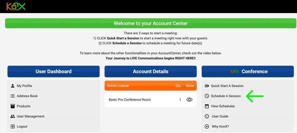 KonX Schedule a Meeting