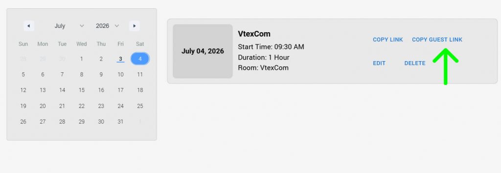 KonX Scheduled Meeting Copy Guest Link